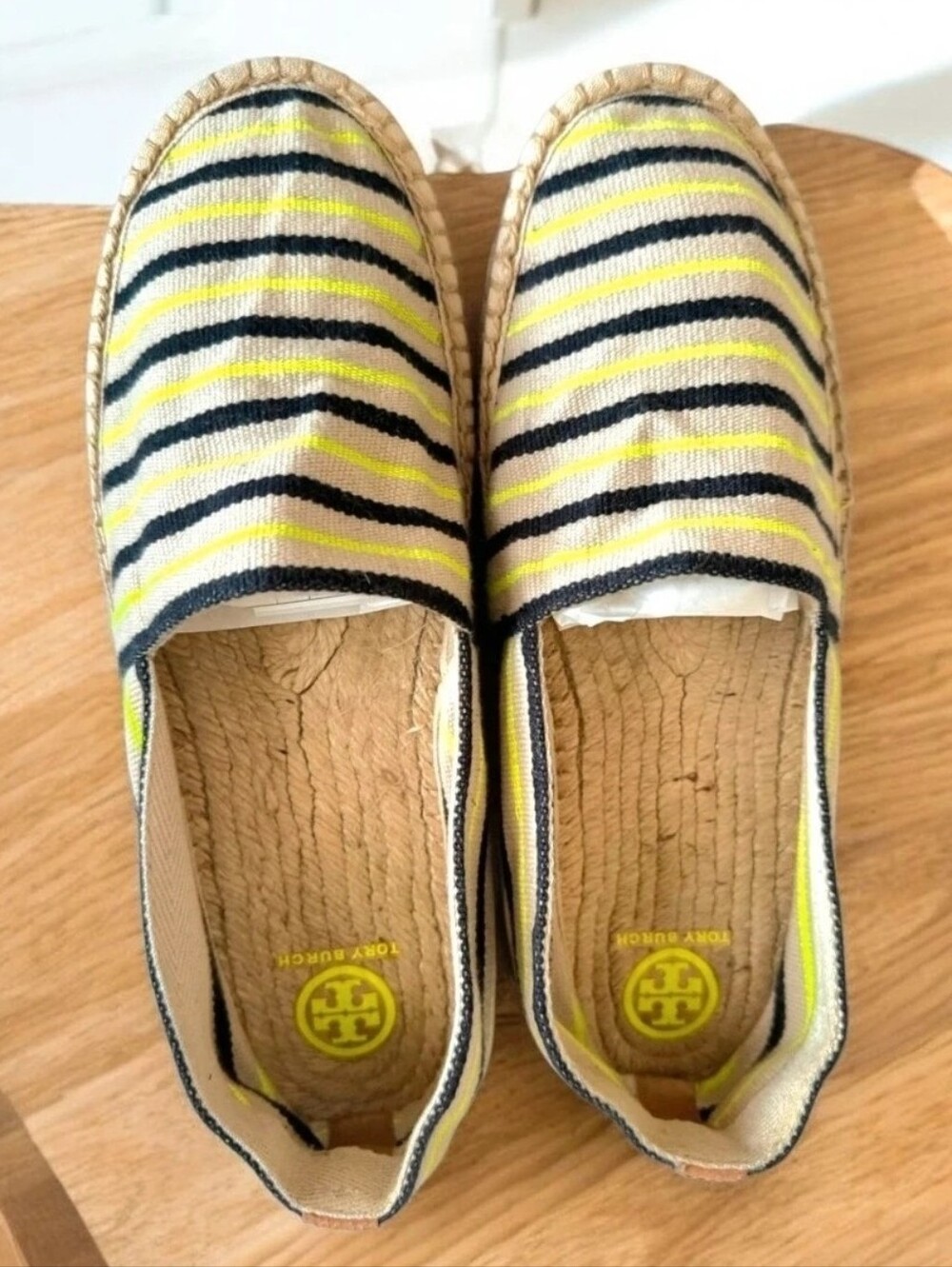 Tory Burch Sydney Espadrille Flats with Acapulco Stripe Size 8